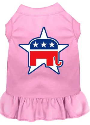 Republican Screen Print Dress Light Pink Lg (14)