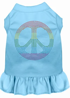 Rhinestone Rainbow Peace Dress Baby Blue Xl (16)