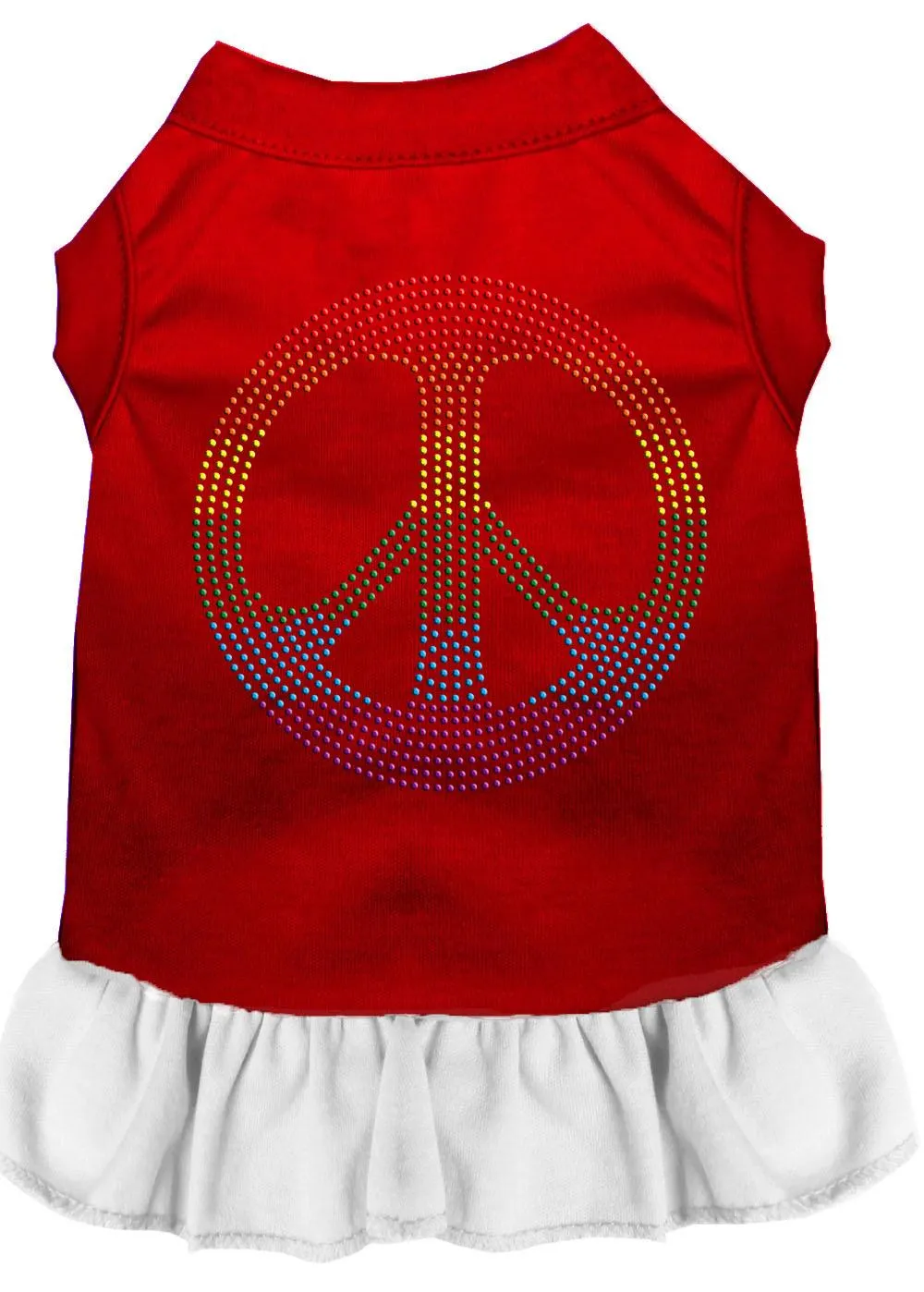 Rhinestone Rainbow Peace Dress Red With White Xxxl (20)