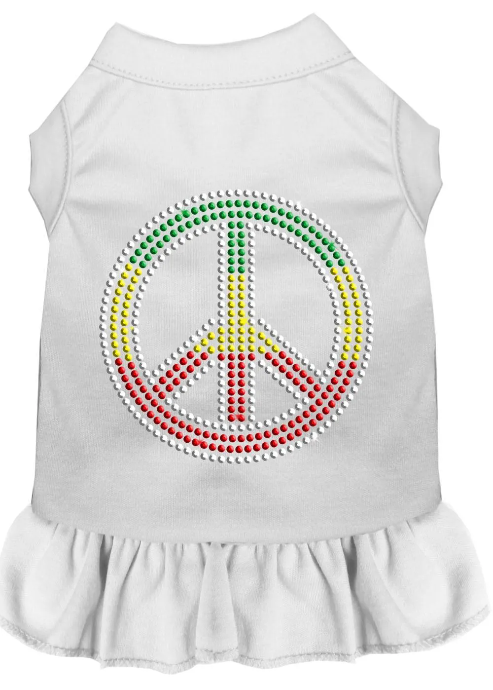 Rhinestone Rasta Peace Dress White Xxxl (20)