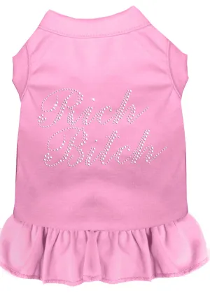 Rhinestone Rich Bitch Dress Light Pink Sm (10)