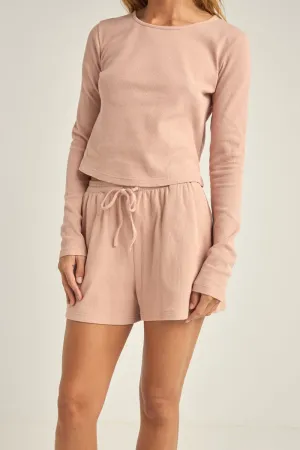 Rhythm Hunter Waffle Knit Short - DUSTY PINK