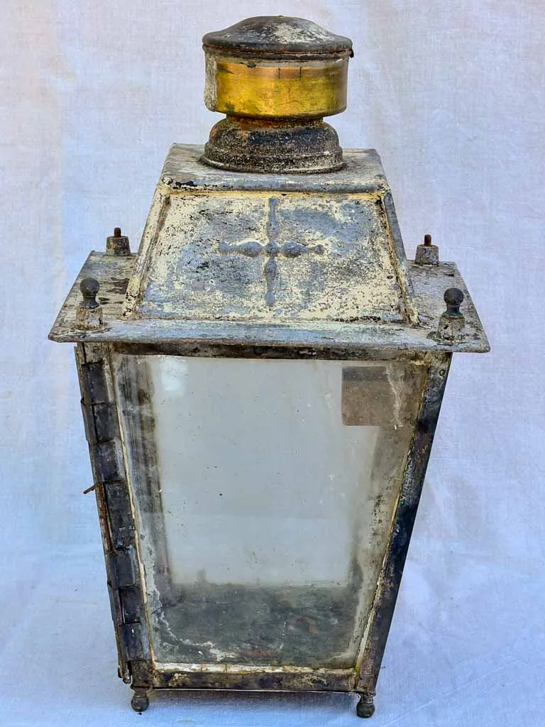 Rustic 19th Century French wall lantern 22"