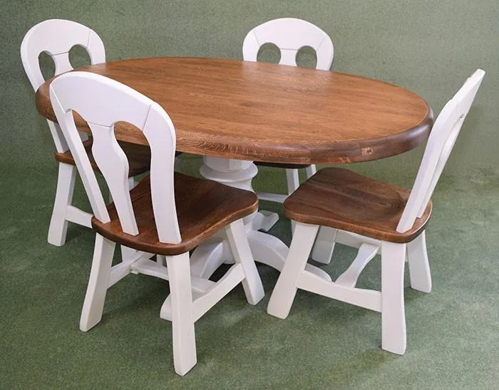 Rustic Painted Dutch Oak Table & 4