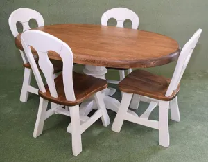 Rustic Painted Dutch Oak Table & 4