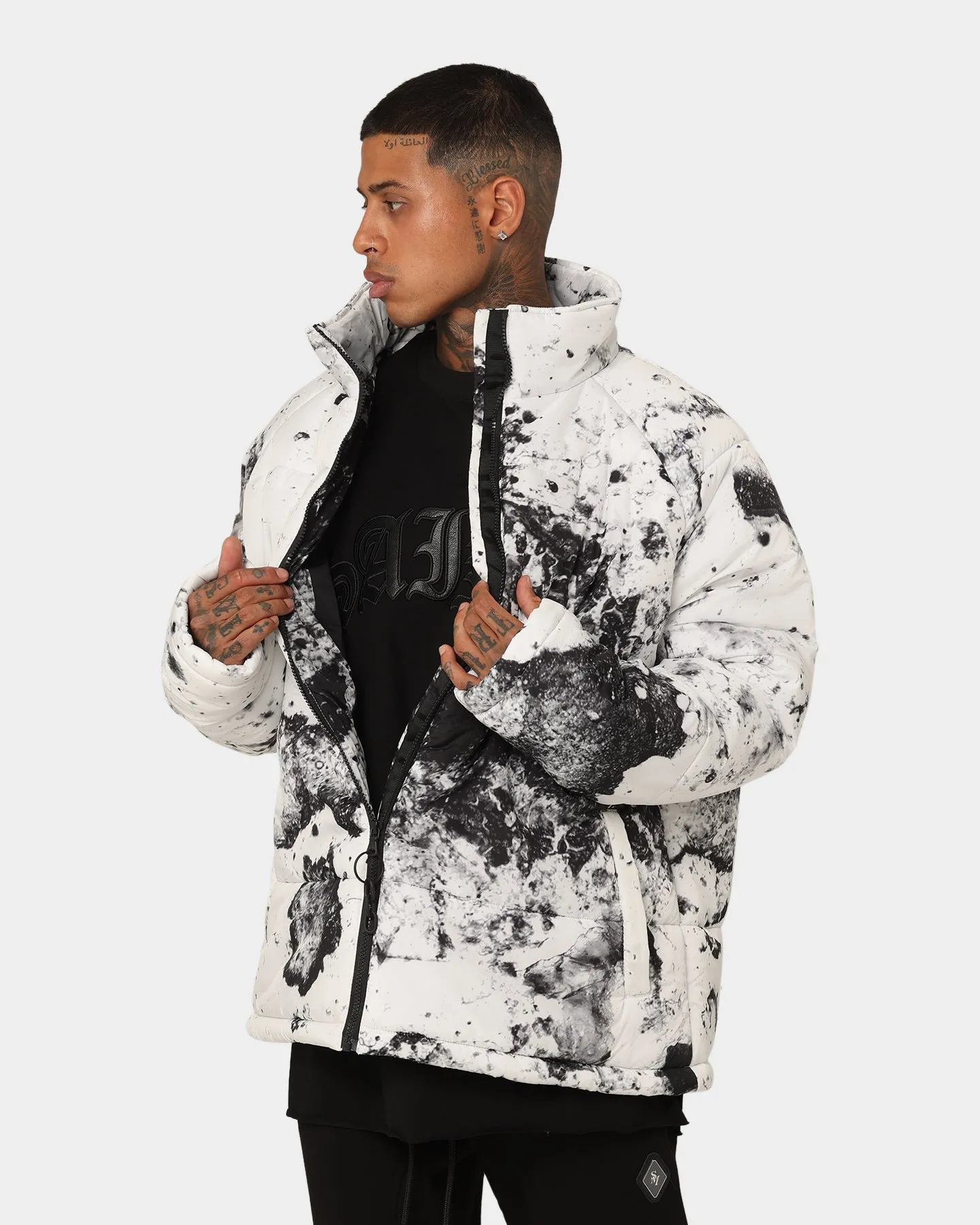 Saint Morta Acid Puffer Jacket White/Grey/Black