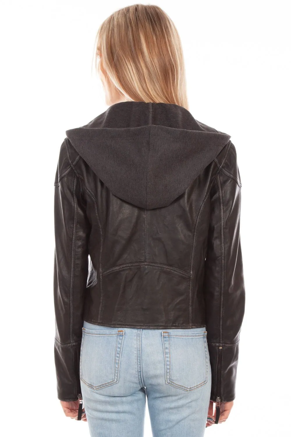 Scully Womens Black Leather Double Breasted Jacket