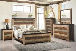 Sembene Bedroom Rustic Antique Multi Color Queen Four Piece Set