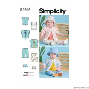 Simplicity Pattern S9616 Babies' Tee-Shirts, Jacket, Pants & Hat