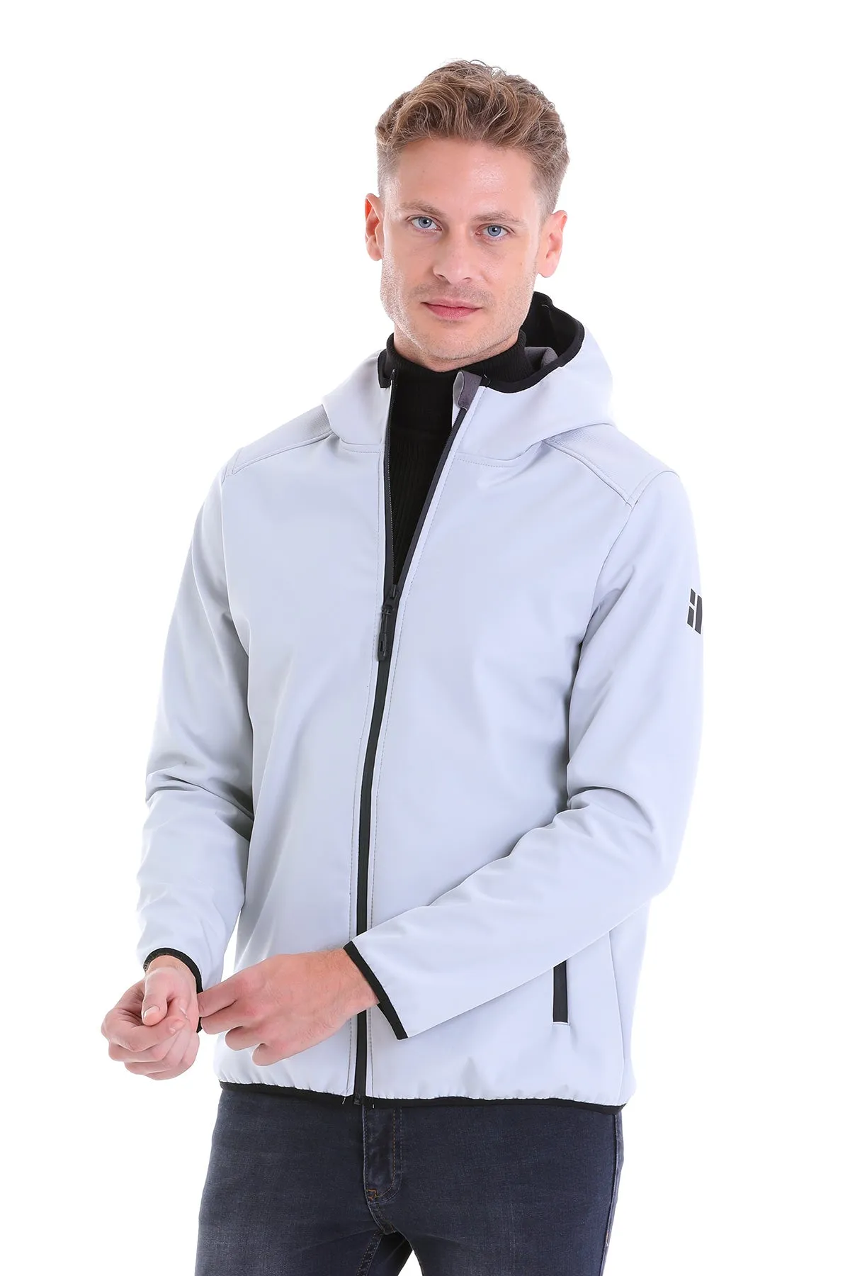 Slim Fit Fleece Apollo Stone Hooded Coat