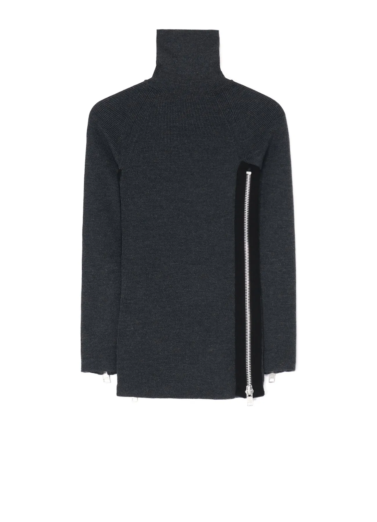 SOFT WOOL TURTLENECK PULLOVER WITH FASTENER