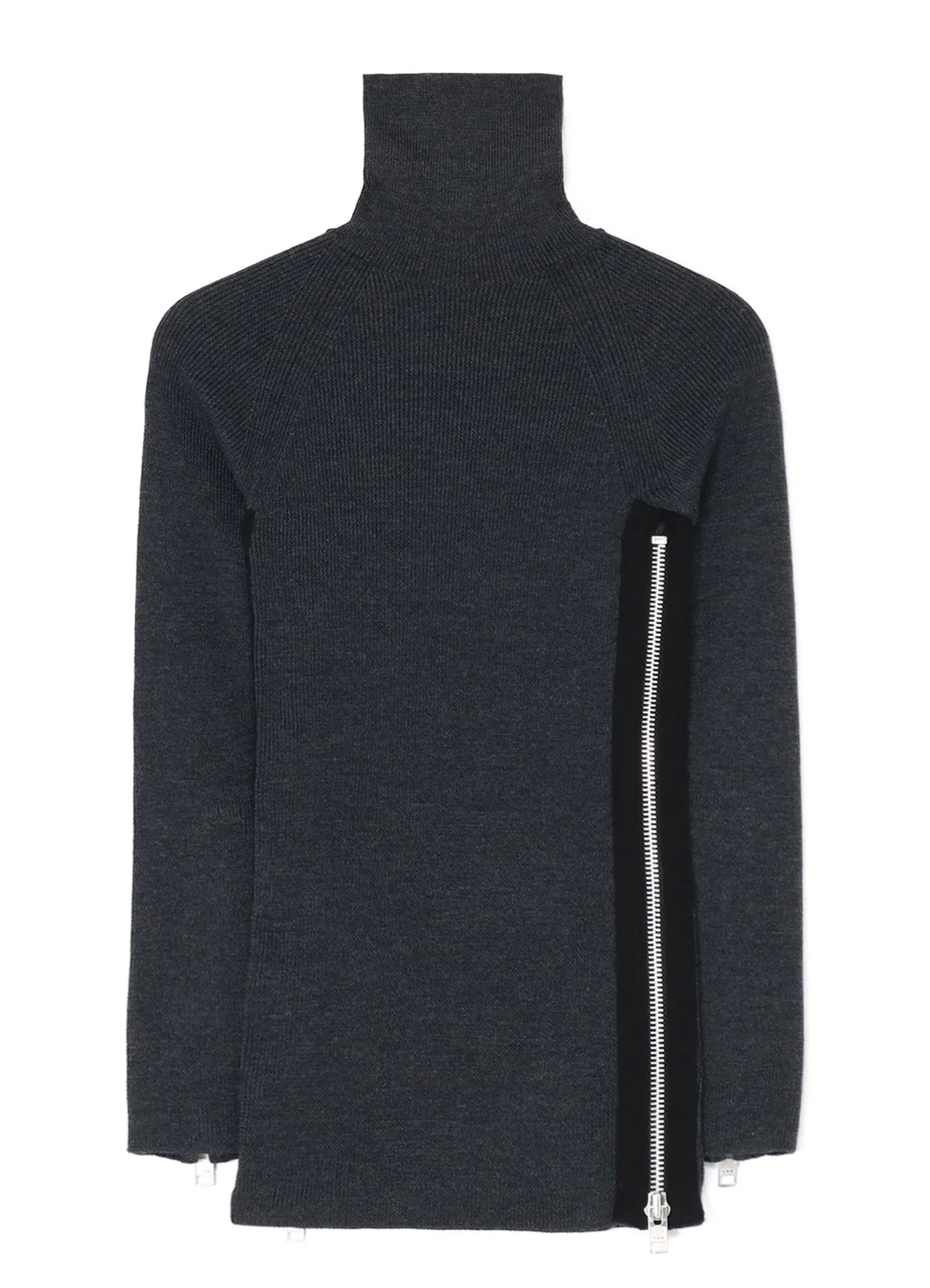 SOFT WOOL TURTLENECK PULLOVER WITH FASTENER