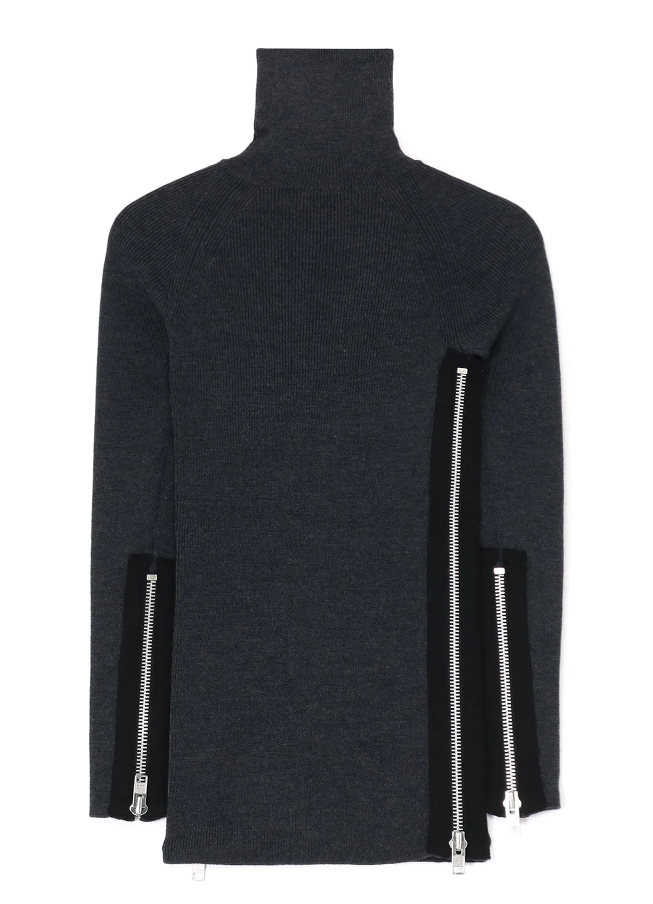 SOFT WOOL TURTLENECK PULLOVER WITH FASTENER