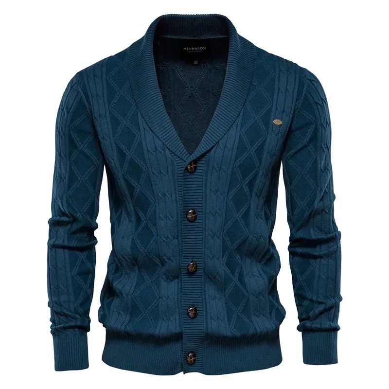 Spliced Cardigan Men Streetwear Casual High Quality Cotton Sweater Men Winter Fashion Brand Cardigans for Men