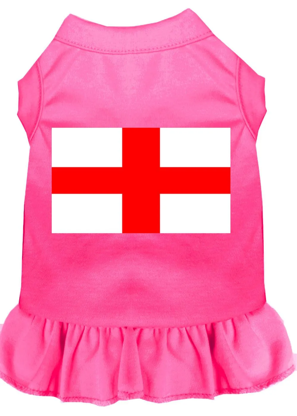 St. Georges Cross Screen Print Dress Bright Pink Med (12)