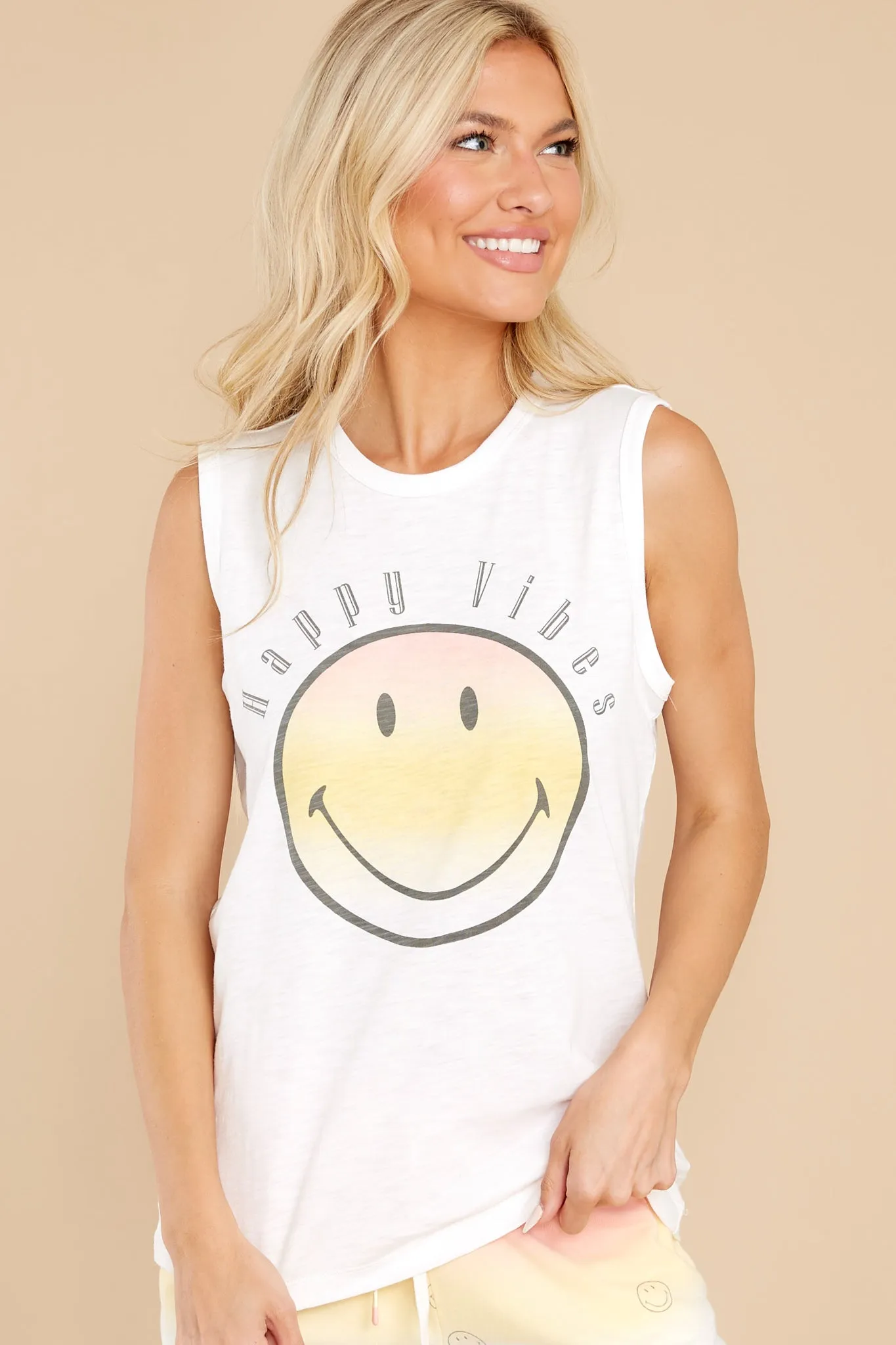 Sun Smiles Ivory Tank