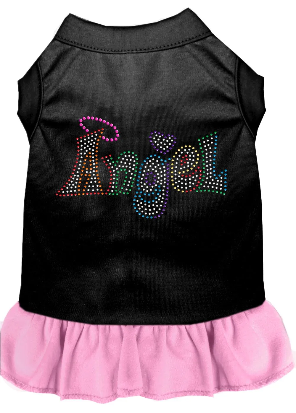 Technicolor Angel Rhinestone Pet Dress Black With Light Pink Xxxl (20)