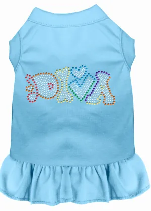 Technicolor Diva Rhinestone Pet Dress Baby Blue Med (12)