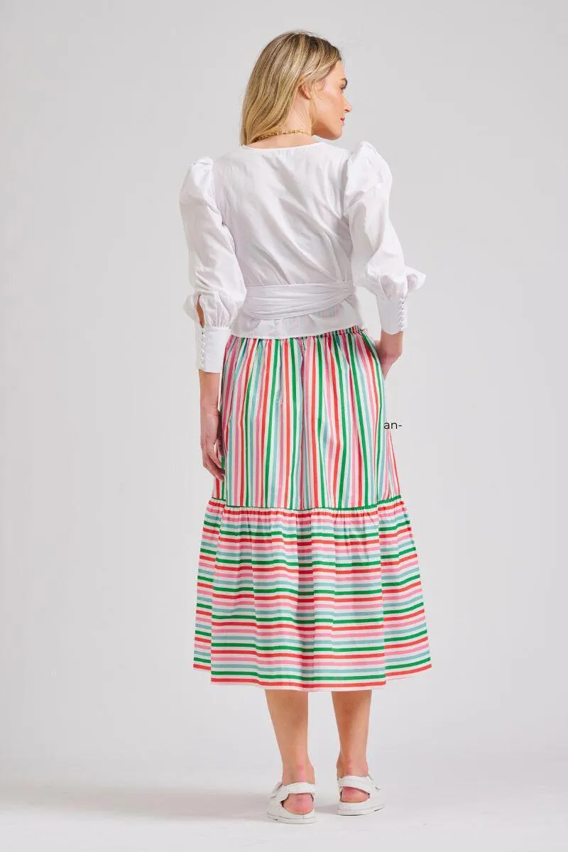 The Nina Skirt | Holiday Stripe