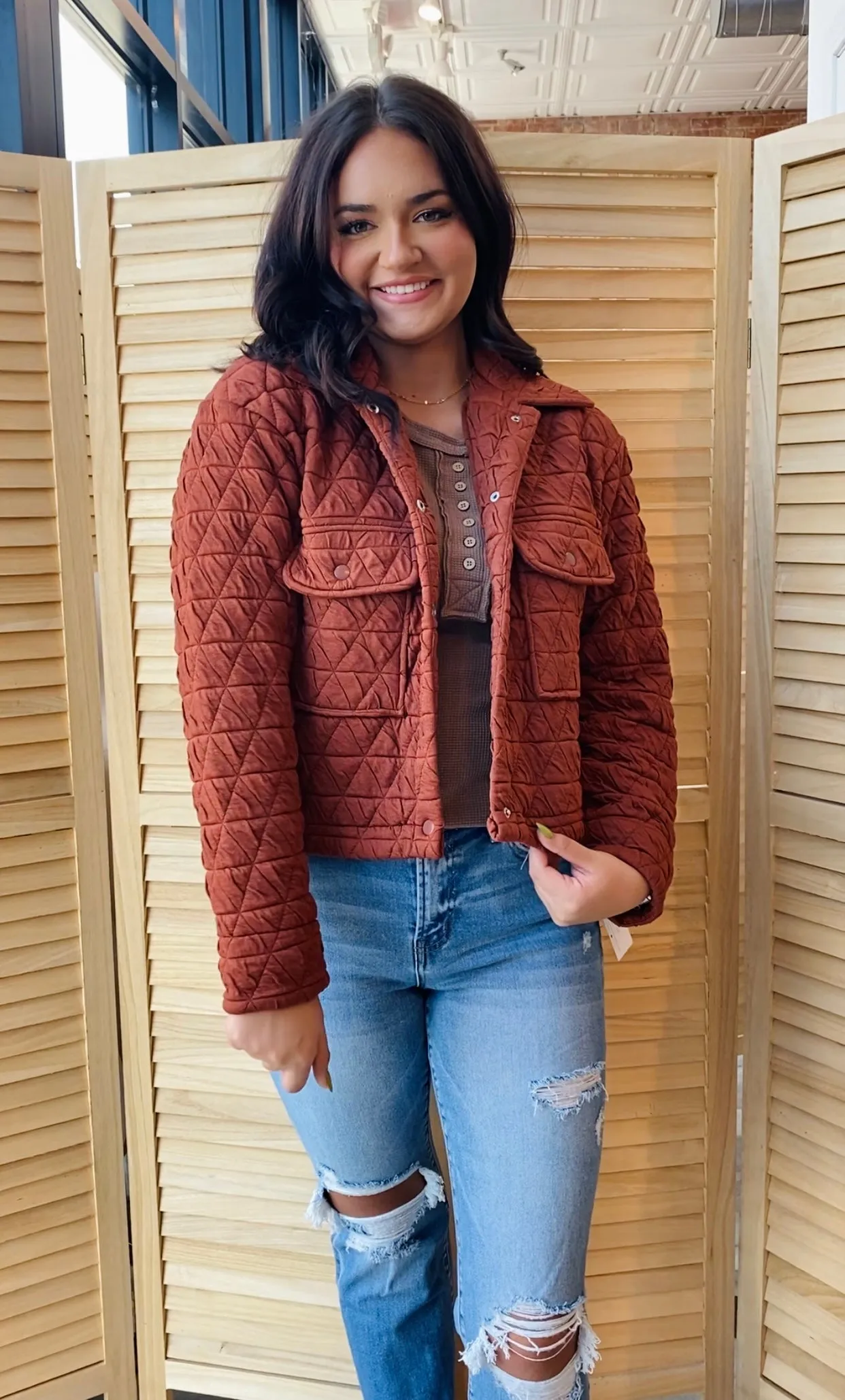 The Quilted Jacket | Vintage Brick