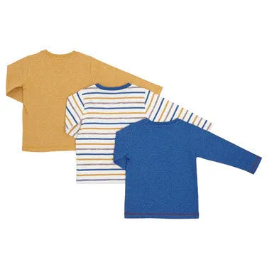 Toddler Long-Sleeved Tops - Pack Of 3 (Ochre)