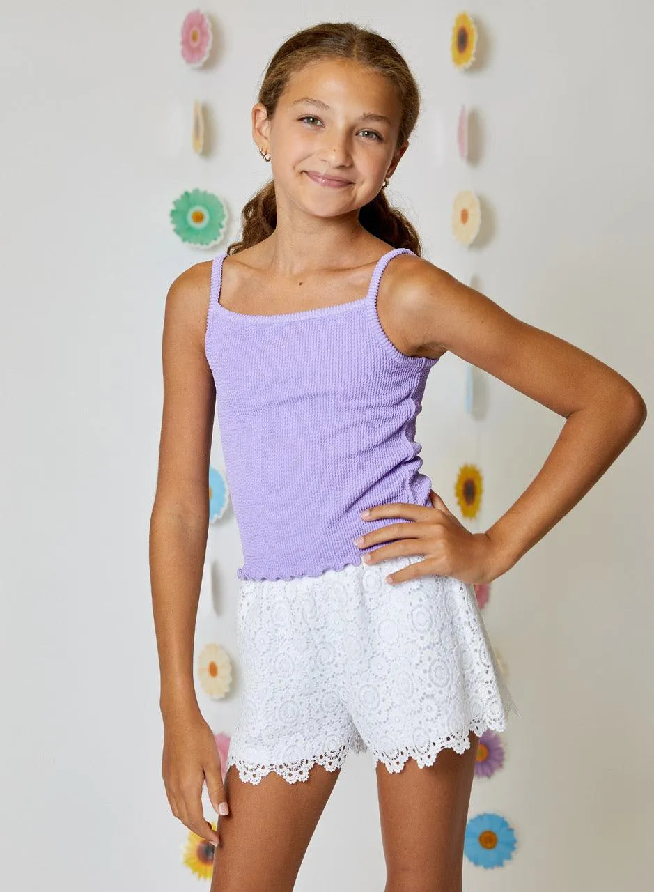 Tween Tops | Ribbed Tank in Lilac | Design History