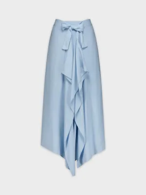 WRAP RUFFLE SKIRT-LIGHT BLUE