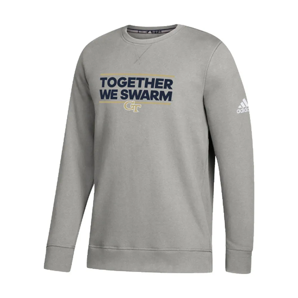 Youth Georgia Tech Yellow Jackets Adidas Swarm Crewneck Grey Sweatshirt